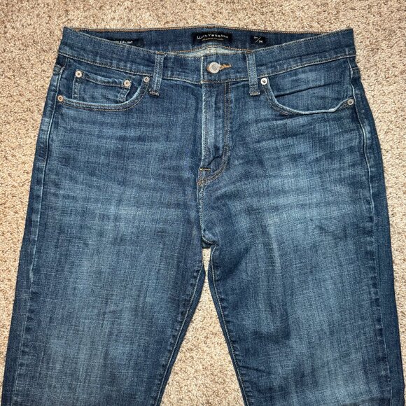 Lucky Brand 221 Straight Jeans 34/34 Dark Wash 98% cotton classic Men's pants - Picture 2 of 7